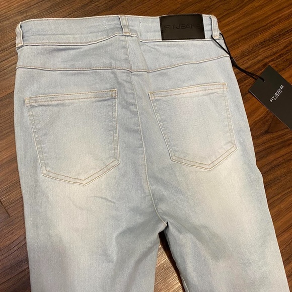 Fit Jeans 4 Hole Ripped High Waisted Jeans VINTAGE BLUE Size Small - Picture 10 of 12